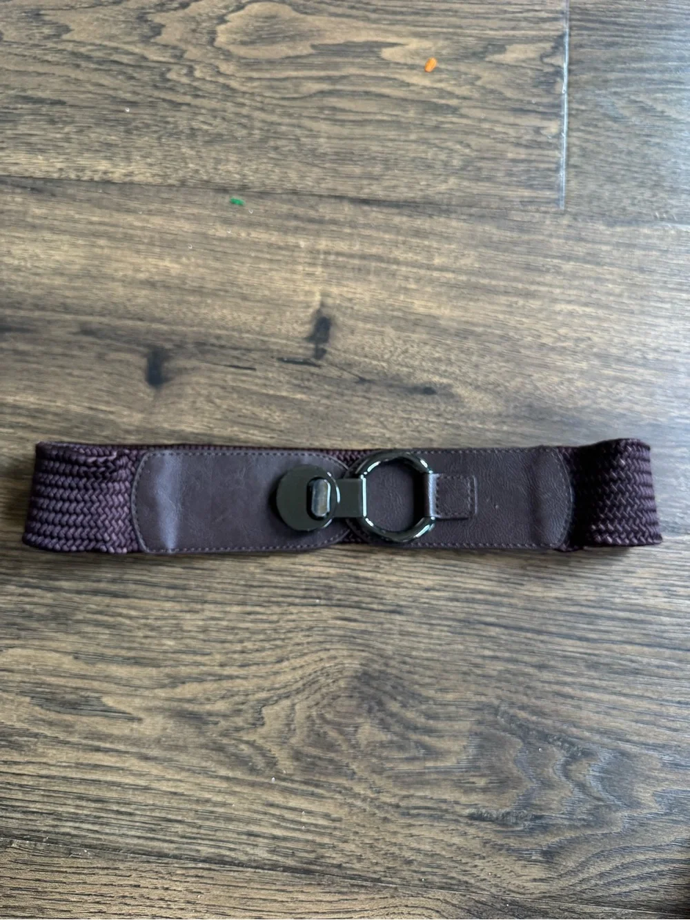 Jockey Braided Stretch Waist Belt in Plum with Gunmetal Buckle